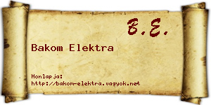 Bakom Elektra névjegykártya